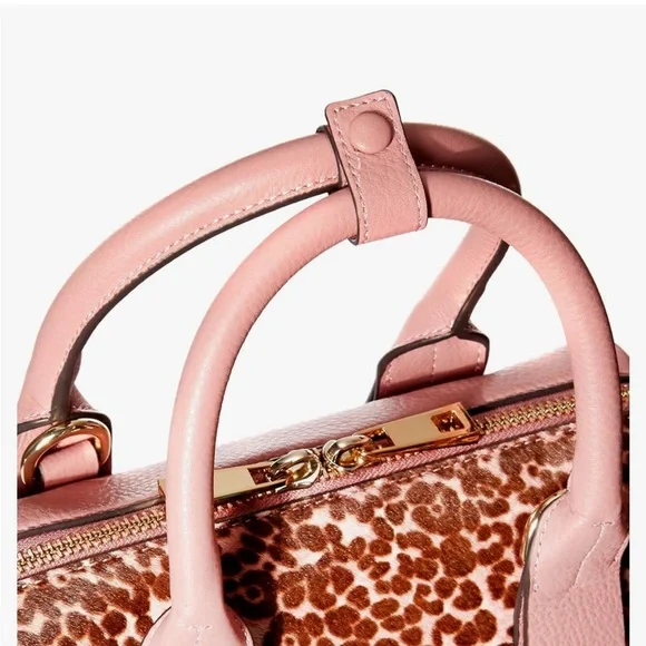 Vince Camuto Kime Tea Rose Leopard Print Handbag Calf Hair - Picture 4 of 16